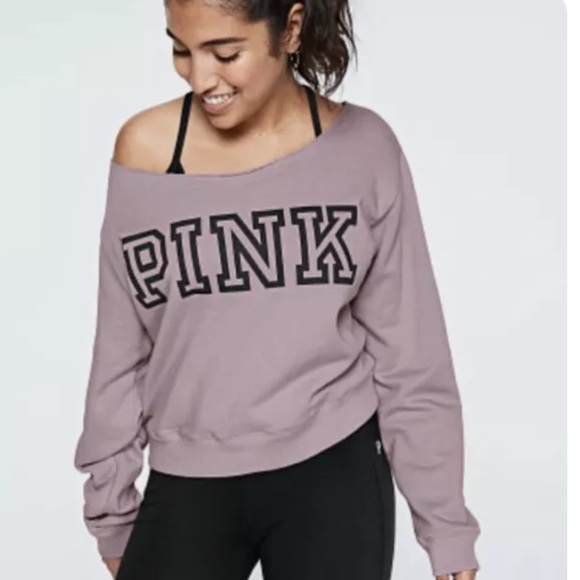 PINK Victoria's Secret Sweaters - VICTORIA'S SECRET PINK EVERYDAY LOUNGE CROP CREW SMALL EUC